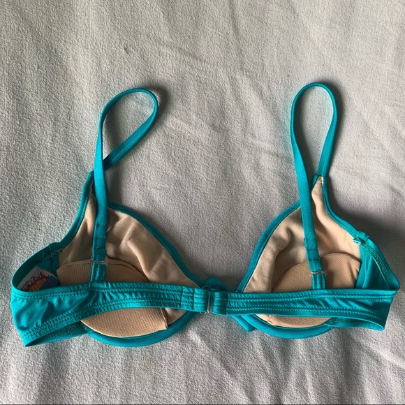 Vintage Sunsets Teal Underwire Bikini Bra Top - Picture 3 of 14